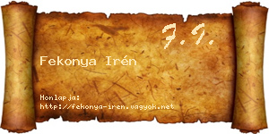 Fekonya Irén névjegykártya